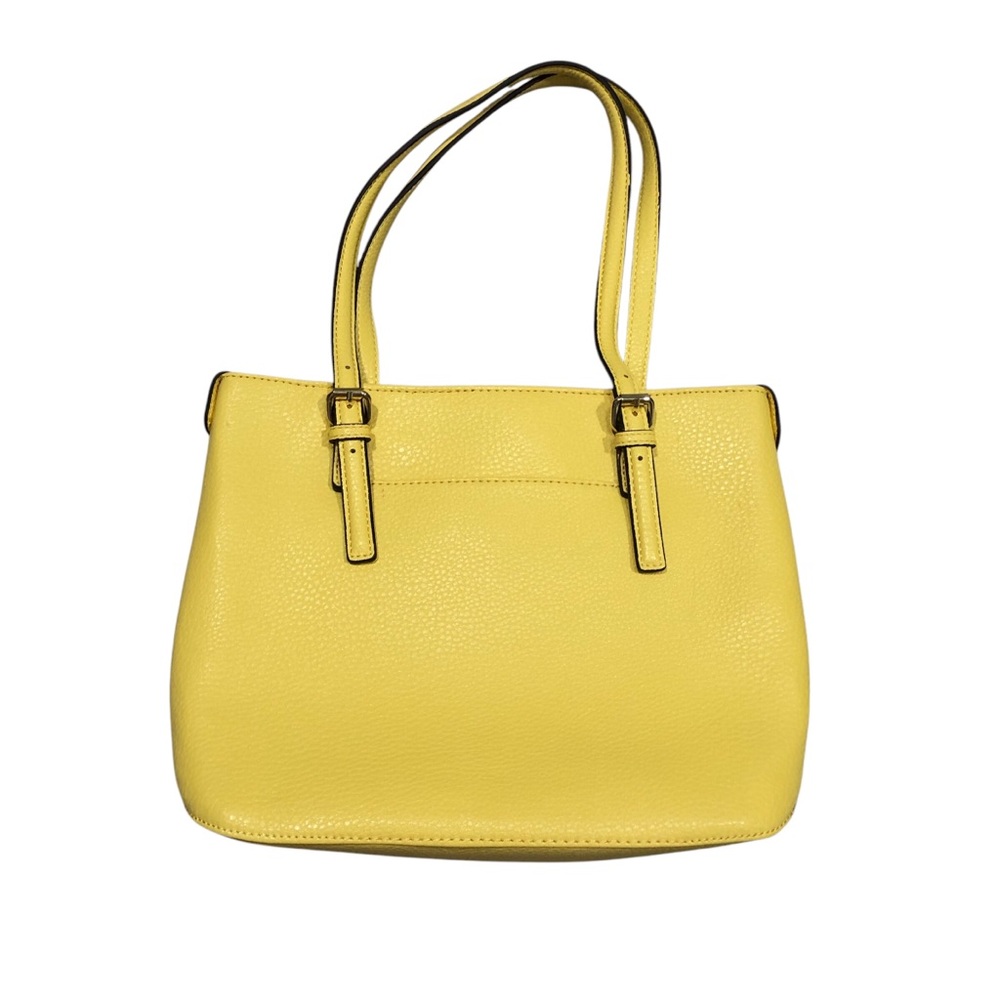Anne Klein yellow shoulder bag with top zipper closure - Picture 3 of 10